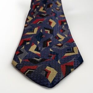 Robert Talbott Best of Class Silk Tie Abstract Geometric Blue Red Italy